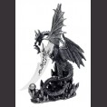 13" Obsidian Dragon Statue